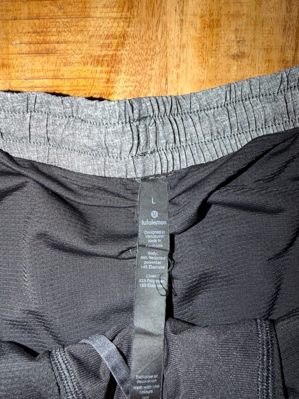 lululemon athletica Black Shorts with Gray Waistband - Picture 2 of 4